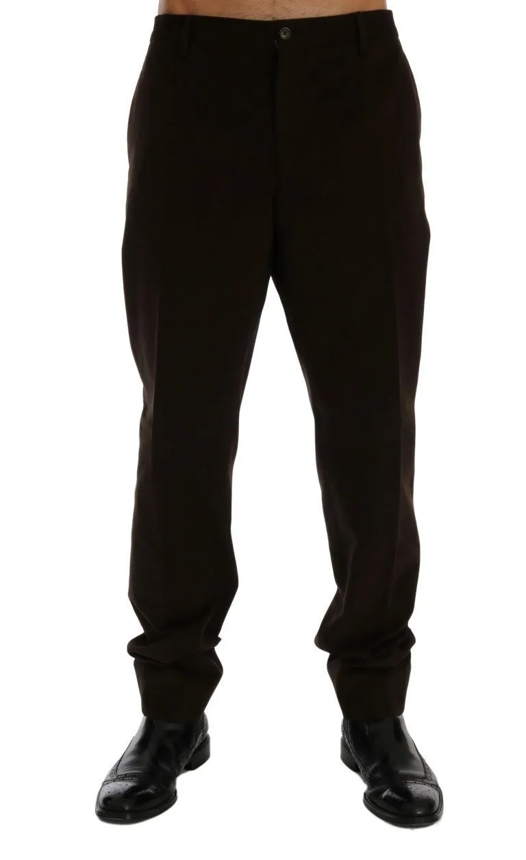 Brown Cotton Chinos Pants