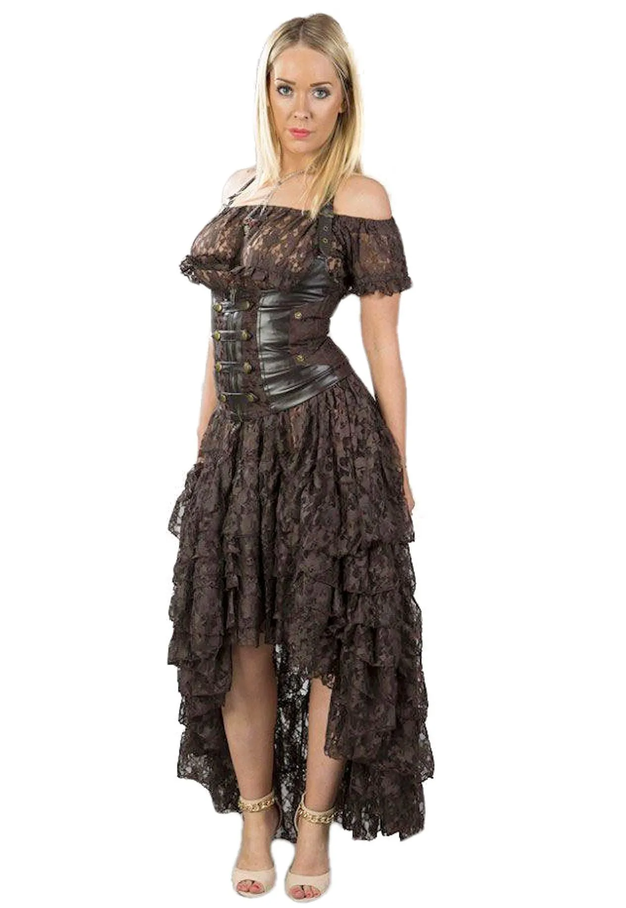 Burleska Amelia Skirt Victorian Steampunk Western Boho Layered Ruffled High Low