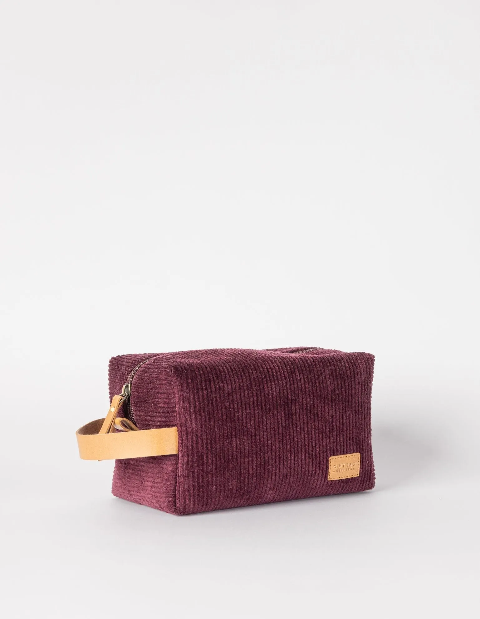 Ted Large Corduroy & Vegan Apple Leather Travel Case | Burgundy